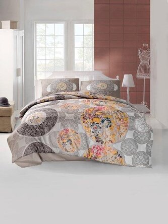 POŚCIEL KPL. VALENTINI IZEM KAWA 220X200+2X70X80 SAT.BAW