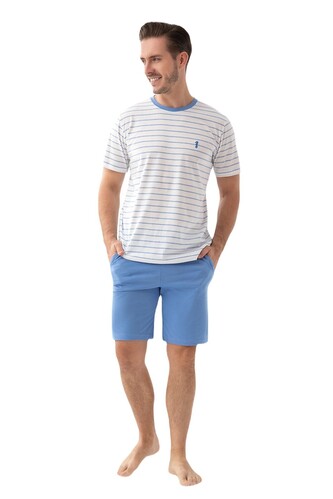 Piżama Luna 808 kr/r M-2XL męska niebieski XXL