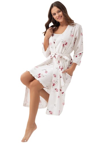 Szlafrok Luna 376 3/4 3XL W25 damski ekri 3XL