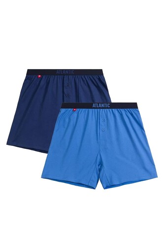 Bokserki Atlantic 2MBX-025/25 A'2 S-2XL niebieski ciemny-niebieski L