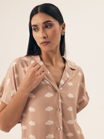 Piżama Henderson Ladies 42645 Nubes kr/r S-2XL rozpinana sand XXL