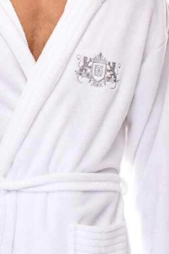 Szlafrok L&L 2521 M-2XL męski biały XL-182/120/116