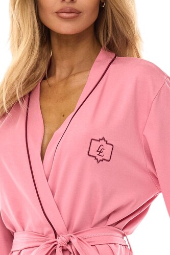 Szlafrok L&L 2504 S-XL wiskoza damski różowy S-160/94/102