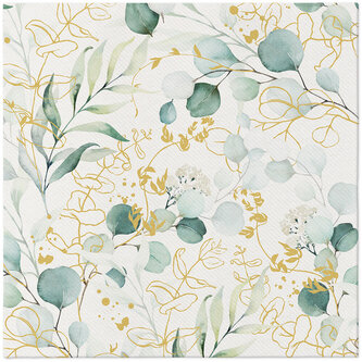 Papírový ubrousek Airlaid Golden Eucalyptus