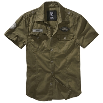 Košile s krátkým rukávem Brandit Luis Vintageshirt - olivová, XXL