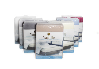 PRZEŚCIERADŁO VANILLE 160X200+25 BEŻOWY FROTTE Z GUMKĄ 80% BAW.20% PL.