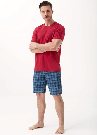 Piżama Luna 803 kr/r M-2XL męska bordowy L