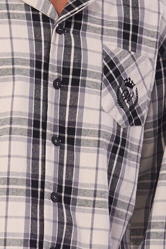 Piżama L&L 2471 Ben dł/r M-3XL męska rozpinana grafitowy M