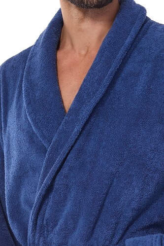 Szlafrok L&L 2450 3XL męski frota navy 3XL-188/130/124