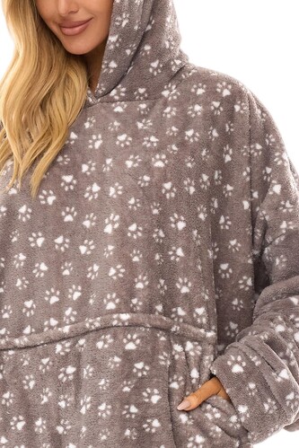 Bluza L&L 2468 dł/r damska szary-biały uniwersalny