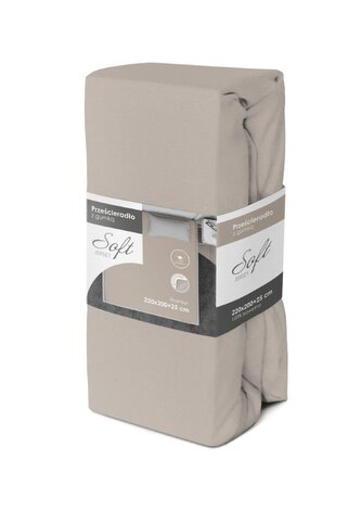 PRZEŚCIERADŁO SOFT 220X200+25 JERSEY GUMKA SZARY BAW.