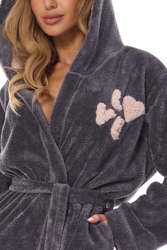 Szlafrok L&L 2410 LV długi S-XL damski onyx L-170/102/110