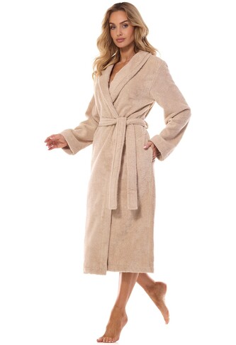 Szlafrok L&L 2408 długi 3XL damski beżowy 3XL-173/116/122