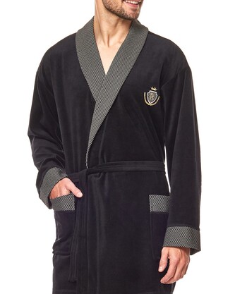 Szlafrok L&L 9101 BJ M-2XL męski czarny XXL-188/124/116