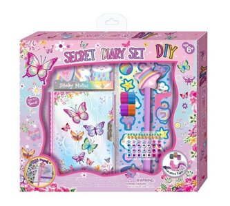 Pamiętnik na zamek z akcesoriami Motylki