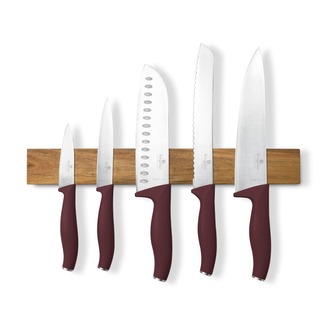 BERLINGERHAUS Sada nožů s magnetickým držákem z akátového dřeva 6 ks Leonardo Collection BH-2944