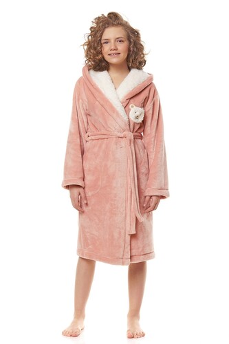 Szlafrok L&L 2152 Ted 158-164 dziecięcy morelowy 158-164