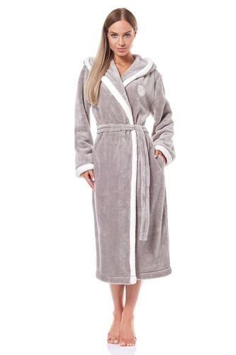 Szlafrok L&L 9133 MM długi S-2XL damski opal/odc.beżowego XL-171/106/114