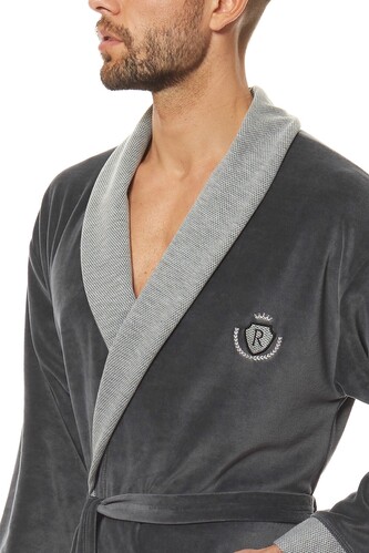 Szlafrok L&L 9101 BJ M-2XL męski grafitowy XL-182/120/116