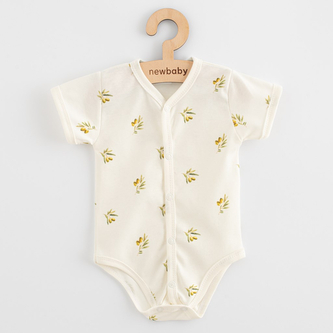 Kojenecké celorozepínací body s krátkým rukávem z organické bavlny New Baby Olivy 56 (0-3m)
