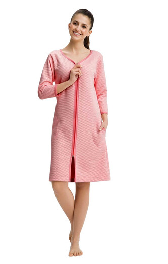 Szlafrok Luna 214 dł/r M-2XL damski koralowy L