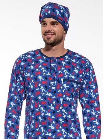 Koszula Cornette 110/24 Playboy dł/r S-2XL męska granatowy L