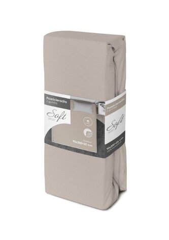 PRZEŚCIERADŁO SOFT 90X200+25 JERSEY GUMKA SZARY BAW.