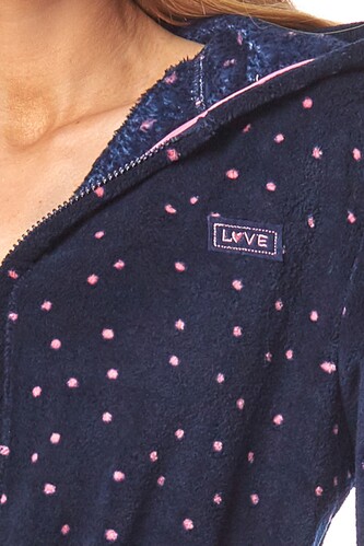 Szlafrok L&L 7119 ZPPR S-2XL damski granatowy S-160/94/102