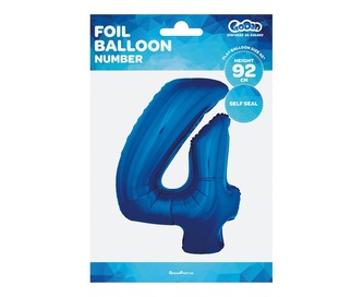 GD balónek fóliový 92cm "4" modrý
