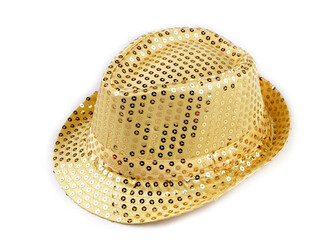 Karnevalový klobouk s flitry - 1 ks - 2 zlatá sv.
