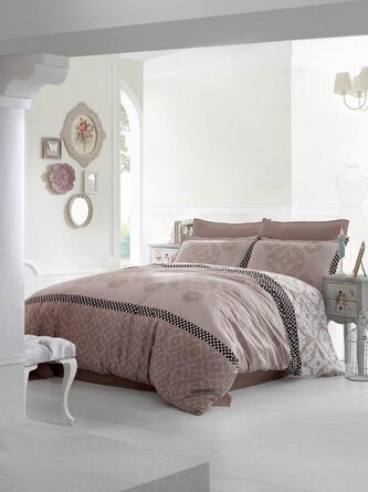 POŚCIEL KPL. VALENTINI ALONA KAWA 160X200+2X70X80 SAT.BAW