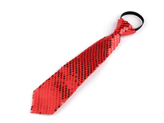 Kravata s flitry - 1 ks - 4 červená