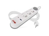 Prodlužovací přívod 3 zásuvky 2m EMOS P1312FC USB s vypínačem