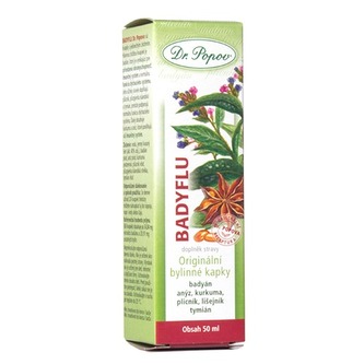 Badyflu, originální bylinné kapky, 50 ml Dr. Popov