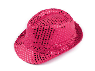 Karnevalový klobouk s flitry - 1 ks - 4 pink