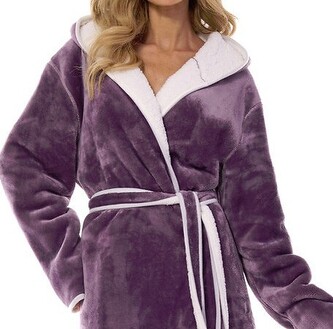 Szlafrok L&L 2417 Sara S-XL damski ametyst S-160/94/102