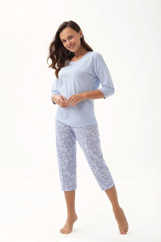 Piżama Luna 343 3/4 M-2XL damska niebieski XL