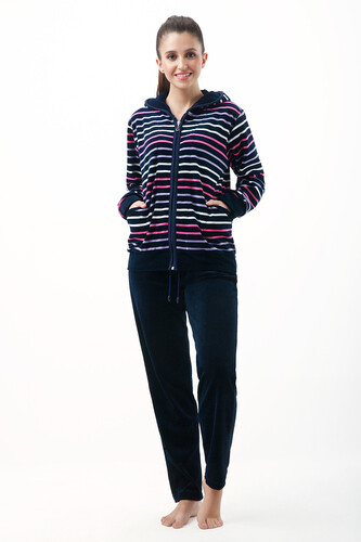 Dres Luna 341 Velour M-2XL damski granatowy XXL