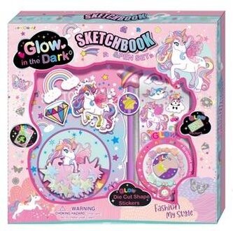 Sketchbook z akcesoriami Jednorożec tęcza