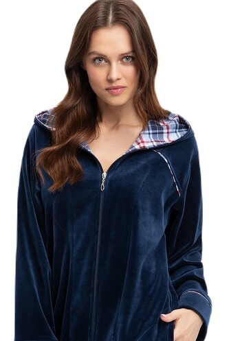 Szlafrok Luna 389 Velour 3XL Z24 damski indygo 3XL