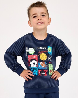 Piżama Cornette Kids Boy 478/159 Winner dł/r 86-128 granatowy 98-104