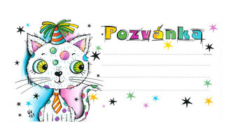 Pozvánka na oslavu - Kočička 10 ks