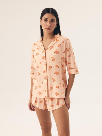 Piżama Henderson Ladies 42686 Naranja kr/r S-2XL rozpinana peach M