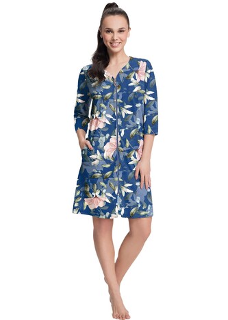 Szlafrok Luna 390 S-XL W25 damski chabrowy XL