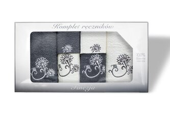 RĘCZNIK KPL.FINEZJA 6 SZT/2x30X50+2x50X90+2x70X140/ FROTTE KREM/POPIEL