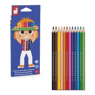 Janod Colorino Trojhranné pastelky 12 farieb od 3 rokov