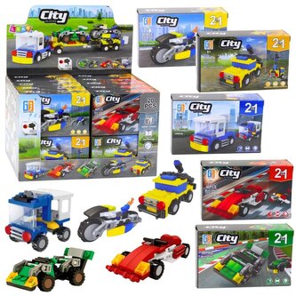 Klocki Konstrukcyjne Pojazdy Miejskie 2w1 MIX