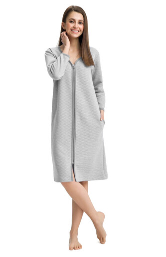 Szlafrok Luna 214 dł/r M-2XL damski szary M