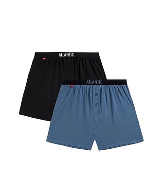 Bokserki Atlantic 2MBX-025/24 A'2 M-2XL czarny-niebieski L
