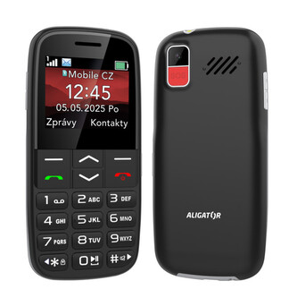 ALIGATOR A770 Senior černý + stolní nabíječka